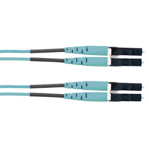 Jumper de Fibra Optica Multimodo 50/125 OM3, LC-LC Duplex, LSZH (Cero Halógenos), Color Aqua, 2 Metros (6.56 Pies)