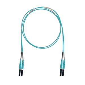 Jumper de Fibra Optica Multimodo 50/125 OM3, LC-LC Duplex, LSZH (Cero Halógenos), Color Aqua, 3 Metros (9.84 Pies)