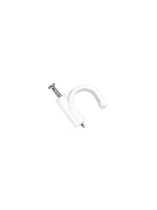 TCE LMG-NCC-7mm-W100 - Grapa de pared / Diámetro interno 7 mm / Altura 8.7 mm / Color blanco / Bolsa de 100 piezas