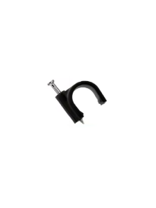 TCE LMG-NCC-5mm-BK100 - Grapa de pared / Diámetro interno 5 mm / Altura 6 mm / Color negro / Bolsa de 100 piezas