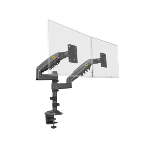 Montaje de Escritorio articulado para 2 monitores de 17 a 27" / Soporta hasta 9kg por monitor / Vesa 75 x 75 / 100 x 100 / Acero / Rotación: 360°