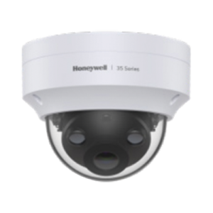 Domo IP 5 Megapíxeles / Lente 2.8 mm / 40 mts IR / Ultra Baja Iluminación / NDAA / ONVIF / IP67 / IK10 / IA (Filtro de Humanos y Vehiculos) / Conteo de Personas / Merodeo / H.265 / PoE / Alarmas I/O / Serie 35 / Honeywell Security