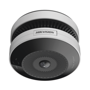 (HikFire) Mini Fisheye IP 4 Megapixel con Detector de Humo Puntual / Autónomo / Entrada y Salida de Alarma / 15 mts IR / PoE / WDR 120 dB / Alarma de 85 dB / MicroSD 128GB / Compatible con Hik-Connect