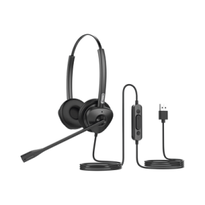 Diadema binaudal (duo) con tecnología antishock para teléfonos IP FANVIL USB con micrófono de cancelación de ruido, larga durabilidad