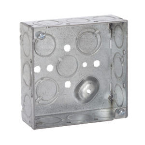 Caja Cuadrada 4 x 4"/Profundidad 1- 1/2"/ 10 Entradas de 1/2" y 6 TKO (1/2"-3/4").