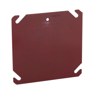 Tapa Cuadrada Para Caja Galvanizada de 4" / Color Rojo.