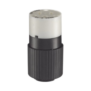 Conector de 15 A 125 V CA/ 2 Polos 3 Hilos/ Grado Industrial/ Color Blanco y Negro/ NEMA 5-15R.