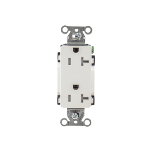 Contacto Duplex Decorador 20 A 125V / Resistente a manipulaciones / 2 Polos 3 Hilos/ Nema 5-20 R / Color Blanco / Grado Industrial.