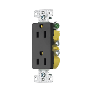 Contacto Duplex Decorador 15A 125V / 2 Polos 3 Hilos/ Nema5-15R / Color Negro.