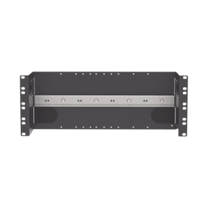 Soporte Industrial Para Instalar Equipos de Montaje en Riel DIN, Para Racks o Gabinetes Estándar de 19in, de 4UR, Color Negro