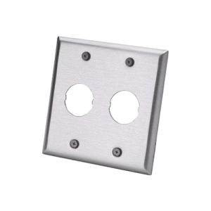 Placa de Pared Doble IndustrialNet?, Para 2 Conectores Industriales, de Acero Inoxidable