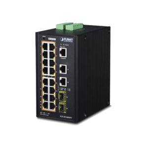 Switch Industrial Administrable 16 puertos 10/100/1000 T 802.3at PoE + 2 Puertos 10/100/1000 T + 2 puertos 100/1000 X SFP