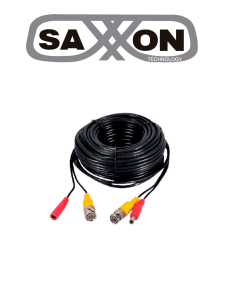 SAXXON SXWB50 - Cable Coaxial Siamés Armado / Conector BNC de Video / Conector de Alimentación / 50 Metros / 100% Cobre / Optimizado para cámaras 4K / Uso en interior /