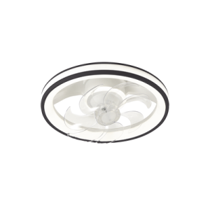 Ventilador de Techo con Luminario LED de 110 V CA 50/60 Hz / 88 W /4500 Lm / 6500 - 4 000 - 2 700 K /3 Tonos de Luz / 501 mm / 6 Velocidades / Dimeable / Color Blanco y Negro.