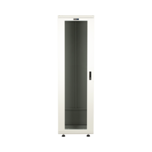 Gabinete Rack 42 Unidades / Piso 19 Pulgadas / Puerta Cristal Templado / Capacidad Carga 1000 Kg / Acero Calibres 16-18-20 / Ventilación Superior / Cerradura Seguridad, Niveladores Incluidos