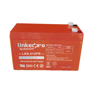 Batería de respaldo 12 V | 9.5 Ah | AGM | Certificada UL94-V0 Retardante a la Flama | Especial para Seguridad Electrónica | UPS | Sistemas de Emergencia | Vida útil 5 años | Terminales F1 + Adaptador F2