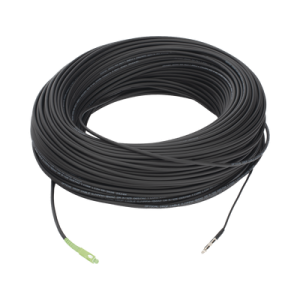 Rollo de Fibra Óptica Drop Redonda G657A2 Monomodo Simplex de 200 Metros con Conectores SC/APC-SC/APC para Instalaciones Aéreas, Subterráneas o a la Intemperie