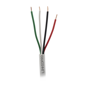 Bobina de 305 Metros (1000 Pies) / Alambre de Cobre 4 x 18 AWG / Color Blanco / CM / Para Sistemas de Seguridad y Alarmas