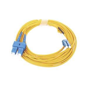 Jumper de Fibra Óptica Monomodo 9/125 LC/UPC-SC/UPC, PVC, 2.0 mm, Dúplex, Amarillo, 5 Metros (16.40 Pies)