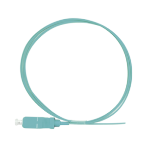 Pigtail de Fibra Óptica Simplex SC, PVC, OM3 50/125, Aqua, 1 Metro (3.28 Pies)