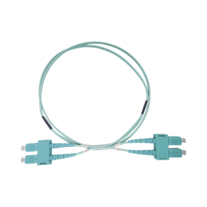 Jumper de Fibra Óptica Multimodo OM3 50/125 SC-SC OFNR (Riser), 2.0 mm, Dúplex, Aqua, 3 Metros (9.84 Pies)