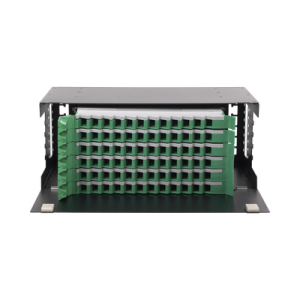 Distribuidor de Fibra Óptica con Bandejas Deslizables, Vacío, 19 Pulgadas, Acepta 72 Adaptadores LC Duplex o LC Simplex o 72 SC Simplex, 4U