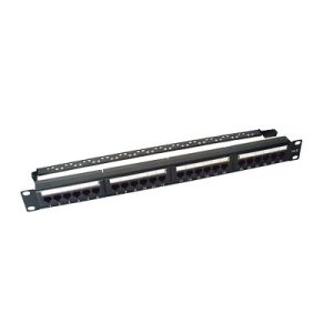 Panel de Parcheo de Impacto (110) UTP de 24 Puertos Cat6, 19 Pulgadas (48.26 cm), con Barra para Organizar Cable
