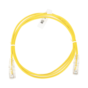 Cable de Parcheo Slim UTP Cat6 - 1.5 Metros (4.92 Pies) Amarillo Diámetro Reducido (28 AWG)