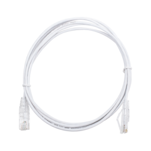 Cable de Parcheo Slim UTP Cat6 - 2 Metros (6.56 Pies) Blanco Diámetro Reducido (28 AWG)