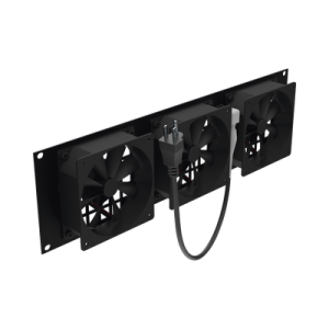 Kit de 3 Ventilador 110 Vca (12 x 12 cm) con Clavija 5-15P. Para instalación en Postes Rack