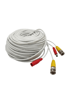 TCE LMG-BNC20W - Cable Armado para Video y Energía 20m, BNC Macho y Alimentación DC, Color Blanco, Ideal para Instalaciones de CCTV
