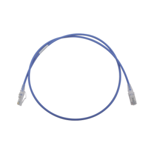 Patch Cord MC6 Modular Cat6 UTP, CM/LS0H, 0.91 Metros (3 Pies), Color Azul, Diámetro Reducido (28AWG)