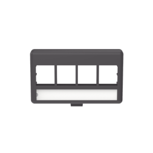 Placa de Mobiliario Modular Estándar, Salidas Para 4 Puertos Keystone, Color Negro