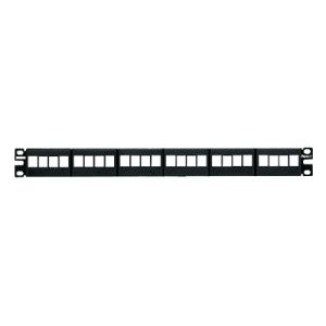 Panel de Parcheo Modular Keystone (Sin Conectores), de 24 Puertos, Espacio Para Identificación con Etiqueta Adhesiva, 1UR