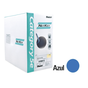 Bobina de Cable UTP de 305 Metros (1000 Pies) de Cobre, NetKey, Azul, Categoría 5e (24 AWG), Riser (CMR), de 4 Pares