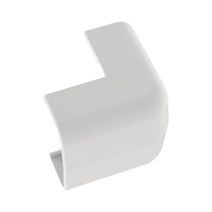 Conducto Portacables Superficial tipo Empalme Esquina Exterior Baja Tensión LD5, color Blanco de PVC Rígido de Cierre Rápido.