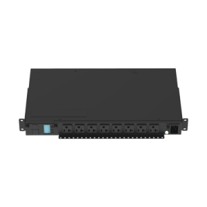 PDU Monitoreable (MI) para Distribución de Energía, Enchufe de Entrada NEMA 5-15P, Con 8 Salidas 5-20R, Horizontal 19in, 120 Vca, 15 Amp, 1UR