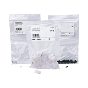 Plug RJ45 Cat6, Para Cable UTP Calibre 23 a 26 AWG, Chapado en Oro de 50 Micras, Bolsa con 50 Piezas