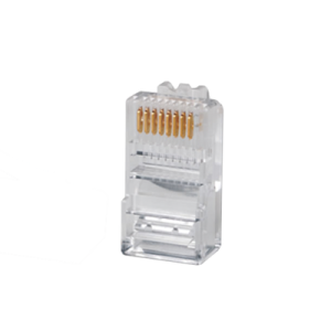 Plug RJ45 Cat5e, Para Cable UTP Calibre 22 a 26 AWG, Chapado en Oro de 50 Micras