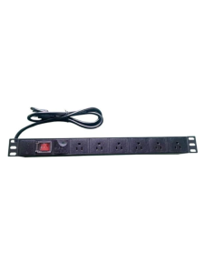 SAXXON PDU06-15A - Barra PDU con 6 Contactos Individuales , 15 Amp , 120V , 1UR , Protección contra rayos , Aleación de Aluminio