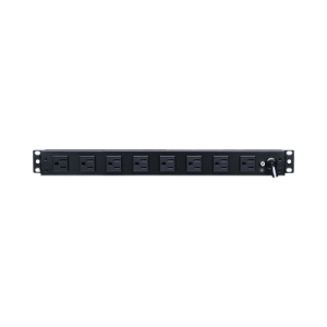 PDU Básico Para Distribución de Energía, Con 8 Tomas NEMA 5-15R Traseras y 2 Tomas 5-15R Frontales, 1UR, 15 Amp, 120 Vca