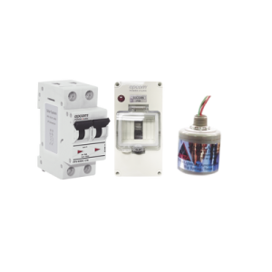 Kit de Centro de Carga Para Corriente Directa, Breaker de hasta 800 Vcc de 40 A con Supresor de Descargas Atmosféricas.