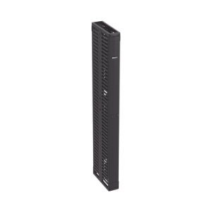 Organizador Vertical PatchRunner™, Doble (Frontal y Posterior), Para Rack Abierto de 45 Unidades, 6in de Ancho, Color Negro