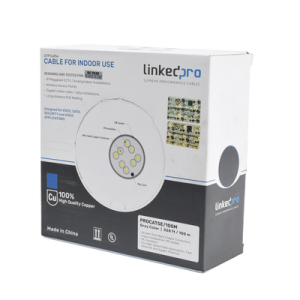 Cable Cat5e de Alto Rendimiento, con Certificaciones ETL, UL, Color Gris, de 100 Metros (328 Pies) para Aplicaciones en CCTV, Redes de Datos. Uso Interior.