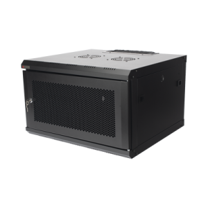 Gabinete de Pared PRECISION 19 in 6UR (455mm) - Puerta Perforada Incluye: 2 Ventiladores y Panel Cepillo