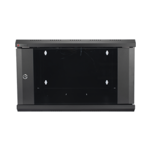 Gabinete de Pared PRECISION 19 in 6UR (455mm) - Cristal Templado. Incluye: 2 Ventiladores y Panel Cepillo
