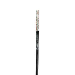 Bobina de Cable UTP de 4 Pares, Con Aislamiento de Fluoropolímero, Cat6A (23 AWG), Uso Interior/Exterior Para Entorno Ambiental de Altas Temperaturas (Hasta 125°C), CMP (Plenum), Color Negro, 305 Metros (1000 Pies)