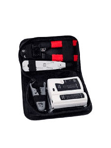 TCE LN-NET-TK-30 - Kit de Herramientas para Instalación de Redes, Probador de Cables, Ponchadoras RJ45, Pinza de Impacto y Pelacables UTP/STP