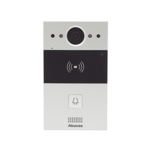 Videoportero de 1 Botón / Lector de Tarjetas MIFARE y PROX EM / Notificación a APP / 100% en la Nube / Notificación por Llamada Telefónica / SIP / ONVIF / IP65 / Cámara 2MP / Panel de Aluminio / Control de 2 Puertas
