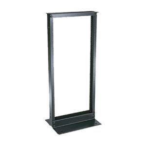 Rack de Dos Postes Estándar de 19 in, Rieles Numerados y Roscados #12-24, Fabricado en Aluminio, 24 Unidades de Rack, Color Negro